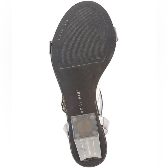 Gianni Bini Liyra Clear Ankle Strap Block Heel Sandals Smoke Size 9 - Picture 5 of 11
